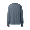 thumbnail image 4 of Women's Long Sleeve Pleated Crew Neck Blouse - 82% Polyester Business Casual Top, 2024 Trendy - S-XXL Sizes, 4 of 7
