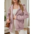 thumbnail image 5 of Weardear Womens Zip Up Hoodie Lightweigh Casual Long Sleeve Fall Sweatshirts with Pockets, 5 of 6