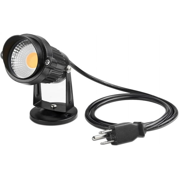 LED Landscape Up Down Light 5W White Decorative Spotlight Lamp 110V with Plug for Indoor Outdoor Yard Step Wall Lighting (Warm White) (Include Spike)