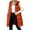 Orange, variant on Staron Women Winter Sleeveless Hooded Down Jacket Casual Quilted Puffer Vest Coat with Zipper Pockets Solid Color Warm Outerwear Army Green XXL