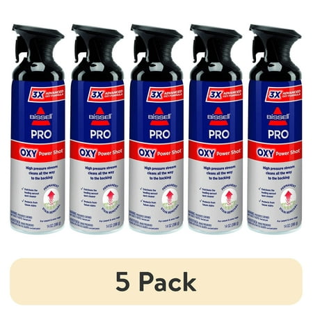(5 pack) Bissell Professional Power Shot Oxy Carpet Spot, 14 Ounces (Pack of 2), 95C9L Stain Remover, 14oz, None, 28 Fl Oz