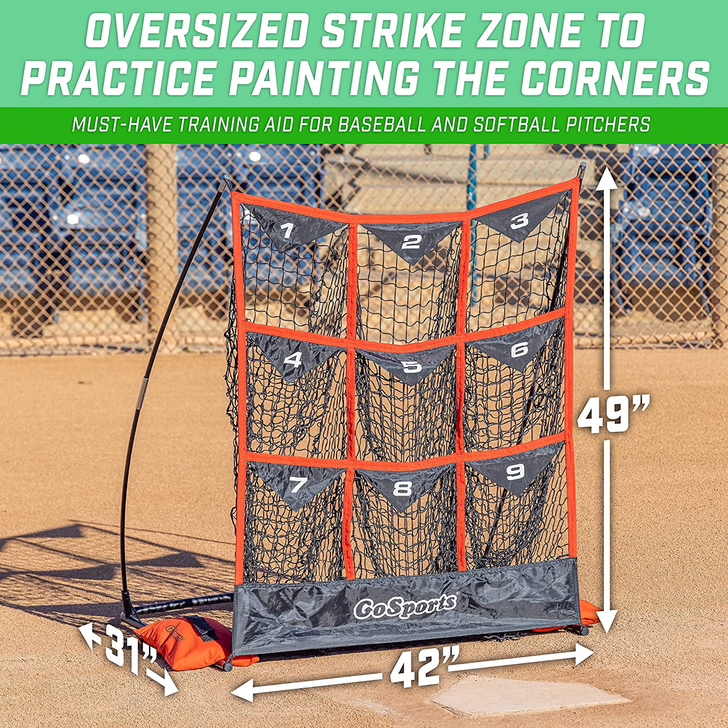 Gosports Team Tone 7 Ft X 7 Ft Baseball & Softball Practice Hitting & Pitching Net In Team Colors Pink
