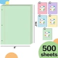 thumbnail image 5 of Deli 500 Sheets Wide Ruled Filler Paper,10.5" x 8" Pastel Colored Loose Leaf Paper,3-Hole Punched Notebook Paper for 3-Ring Binders, Office Supplies, 5 of 6