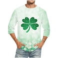 thumbnail image 1 of Wancir Chemises pour Hommes en Liquidation Imprimé de la Saint-Patrick Col Rond Mode Décontractée Manches Courtes Trois-Quarts, 1 of 4