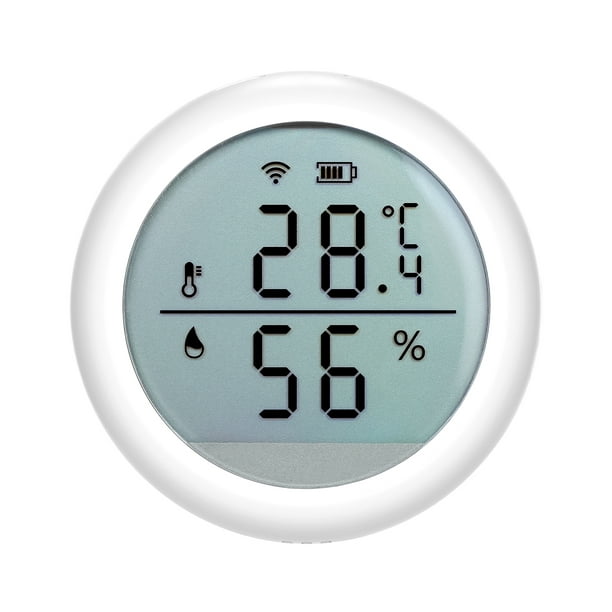 Capteur de température et d'humidité intelligent Wifi, thermomètre  hygromètre intérieur tuya avec rétro-éclairage d'affichage Lcd