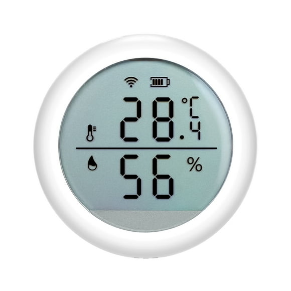 Wireless Thermometer Hygrometer Wifi Smart Humidity Temperature Sensor with Alert LCD Display Remote App Monitoring for Room Office Greenhouse