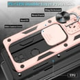 thumbnail image 4 of Moto G Power 2021 Case, with HD Screen Protector (Not Fit 2020/2022), Heavy Duty Shockproof Phone Cover with Magnetic Kickstand Ring for Motorola Moto G Power 2021, Rose Gold, 4 of 15