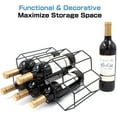 thumbnail image 3 of Buruis 9 Bottles Metal Wine Rack, Countertop Free-Stand Wine Storage Holder, Space Saver Protector for Red & White Wines - Black$Tabletop Hexagon Wine Rack - Bottle Wine Holder for Wine Storage - No Assembly Required - Small Wine Rack and Wine Bottle Holder $Countertop Wine Rack -No Assembly Required - Wine Racks Countertop - Small Wine Rack - Wine Bottle Storage - Tabletop Wine Rack, 3 of 7