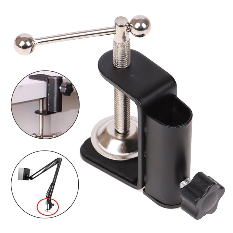DUANWY Clamp Cantilever Bracket Clamp Holder Metal Desk Lamp Clip Fittings Base Hose with 12MM Hole Diameter and Non-Slip Mat for Mic Stand Tool Parts 