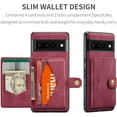 thumbnail image 4 of Case for Google Pixel 7 Pro 2022, Detachable Magnetic Wallet Credit Card Cash Slot Case Cover Support Wireless Charging Functional Kickstand Compatible with Google Pixel 7 Pro 2022 (Red), 4 of 18