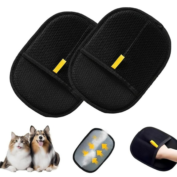 Ngardk Electrostatic Reusable Pet Hair Removal Grooming Glove for Dogs & Cats (2Pcs)