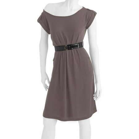 Juniors Plus Belted Sweater Dress