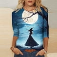thumbnail image 1 of Wensltd Halloween Chemises pour Femmes T-Shirt Graphique Drôle Décontracté à Manches Courtes Tenue d'Automne, 1 of 5