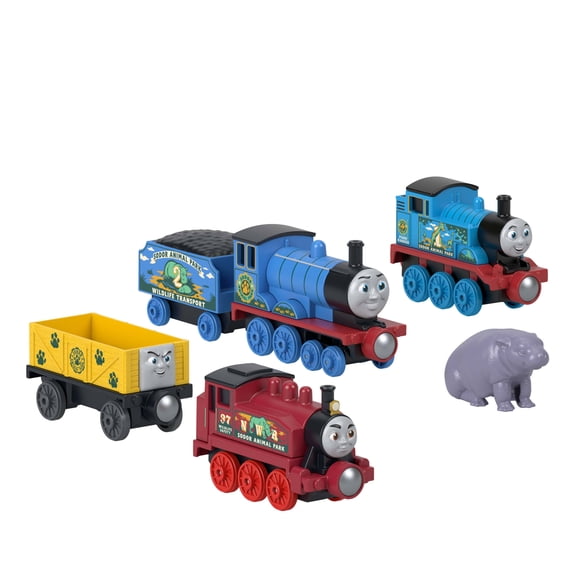 Thomas & Friends by Fisher Price Sodor Animal Park Die-Cast Multipack with Toy Trains & Hippo Toy