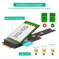 thumbnail image 5 of Adaptador Mini PCI-e A M.2(NGFF) Key M con Ranura para Tarjeta SIM para Módulo WiFi/WWAN/LTE, 5 of 5