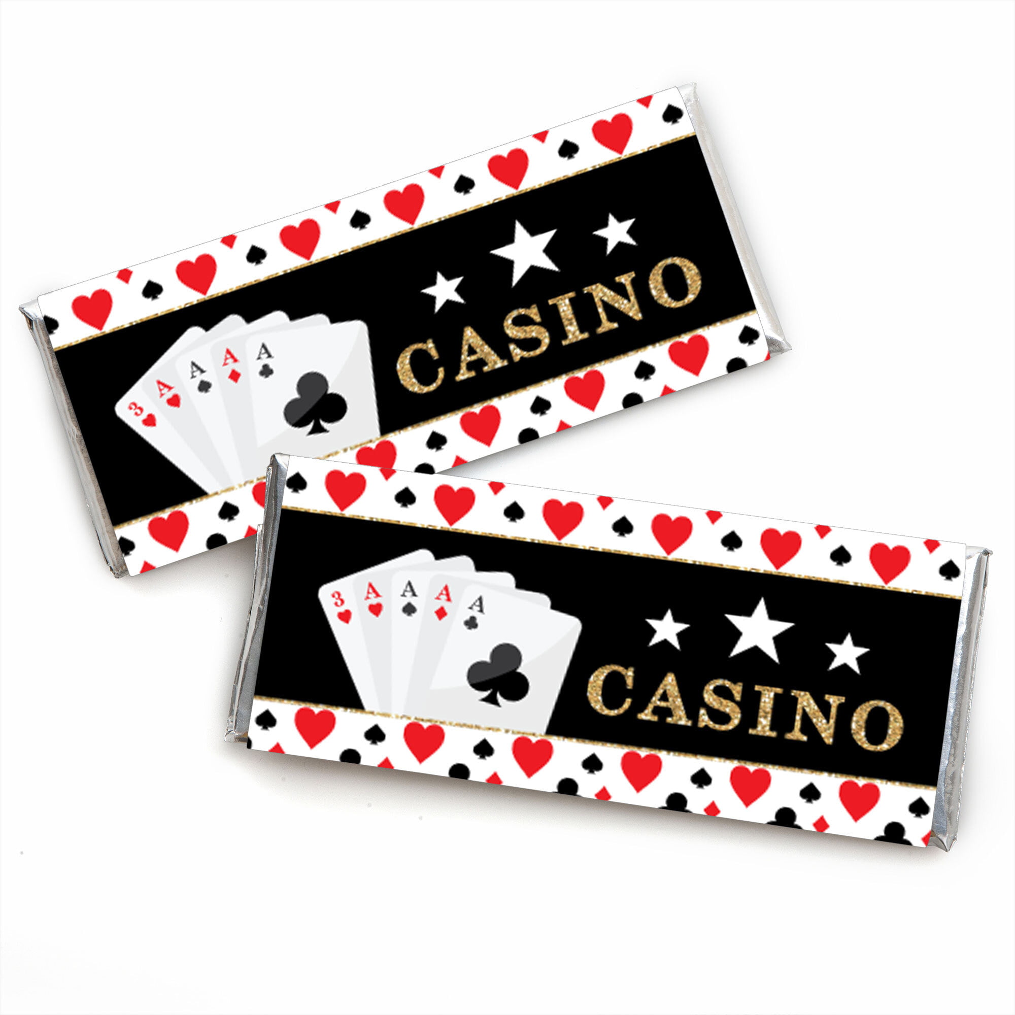 Las Vegas Candy Bar Wrapper Casino Party Favors Set of 24