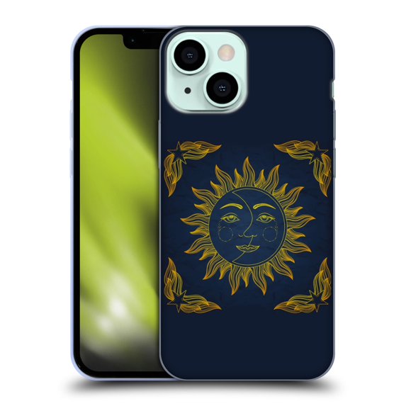 Head Case Designs Officially Licensed Haroulita Magick - Tarot - Mystical Gold Sun Moon Soft Gel Case Compatible with Apple iPhone 13 Mini