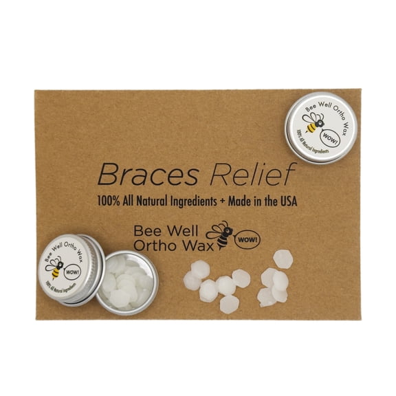 Numbing Braces Wax | All Natural & Made in the USA | 2-in-1 Soothes & Protects | Clove Oil Numbs Pain & Beeswax Shields Sensitive Tissue | 2 Aluminum Jars | 60 Total Pieces of Wax for Braces Relief