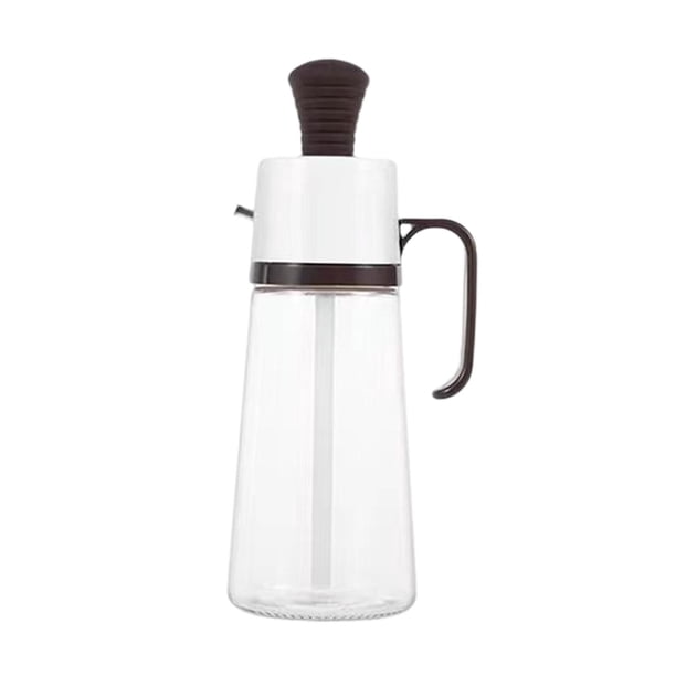 Botella dispensadora de condimentos, botella de aceite recargable reutilizable duradera de 550 ml con asa, para barbacoa, suministros de cocina para r Marrón BLESIY botella dispensadora
