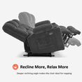thumbnail image 5 of MCombo 57" Power Loveseat Recliner Sofa, Reclining Seating with Heat Vibration for Living Room, Fabric, Dark Grey, 5 of 9