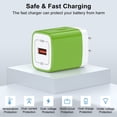 thumbnail image 4 of 3Pack USB Wall Charger, 18W Fast Charging Block with 6FT USB C Cable Fast Charging Cable Cord Usb C Cable Phone Cables, Type C Charger Plug Quick Android Charger USB Plug Adapter[Green], 4 of 8