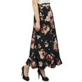 thumbnail image 4 of Phagun Cotton Ruffled Self Belt Floral Printed Magic Women's Wrap Skirt-Black, 4 of 6