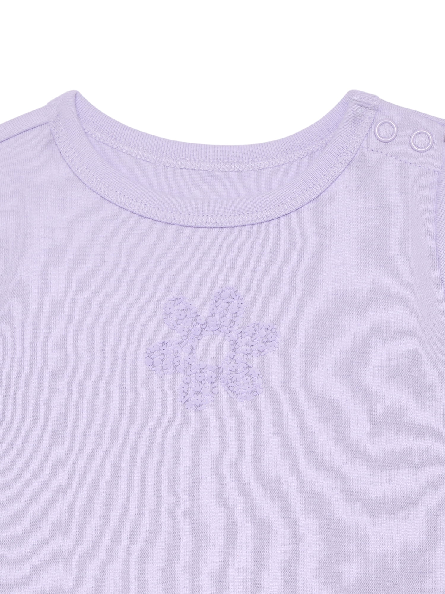 Wonder Nation Baby Girls Bodysuit with Short Sleeves, Sizes 0-24 Months