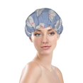 thumbnail image 3 of Kdxio Cute Fat Cat Print Shower Cap for Women,Elastic and Reusable,Double Waterproof Layers Bathing Hat, 3 of 9