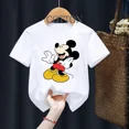 thumbnail image 4 of Camiseta de algodón para niños de Disney Mickey Mouse, camiseta kawaii, ropa informal de dibujos animados de anime para niños, camiseta para niñas y niños, camiseta Y2K, 4 of 5