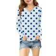thumbnail image 6 of Favoffer Girls' Polka Dot Print V-Neck Blouse Base Layer Long Sleeve Toddler Baby Crewneck Long Sleeve T-shirts for Casual Outings Toddler Kid 3-14Y, 6 of 8