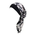 thumbnail image 5 of Segolike Soft Women Turban Head Wrap Scarf Hat Girls Hair Cover Sleeping Beanie Sleep Turbans Headscarf African Headwrap Headwear Cap Headband Flowers Black, 5 of 8