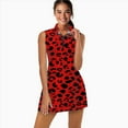 thumbnail image 2 of Leopard Animal Print Red Sports Dresses Women Tennis Dress with Separate Shorts One-Piece Slim Fit Golf Dress, 2 of 4