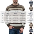 thumbnail image 3 of Turilly Men's Sweater Striped Geometric Knit Crewneck Pullover Sweater with Small Chest Label Casual Everyday Top, 3 of 8