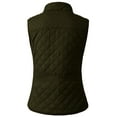 thumbnail image 3 of NE PEOPLE Women’s Quilted Vest – Lightweight Sleeveless Full Zip Up Casual Stand Collar Padding Gilet Jacket with Pockets NEWV40 Olive S, 3 of 7