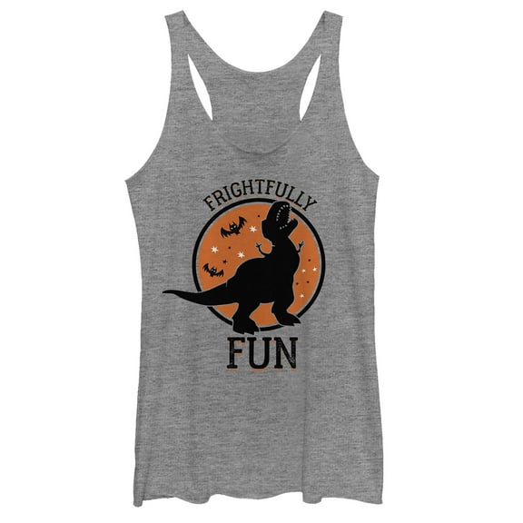 Women's Toy Story Halloween Frightfully Fun Rex Racerback Tank Top Gray Heather Medium