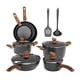 thumbnail image 1 of MAISON ARTS Juego de ollas y sartenes antiadherentes, 12 piezas de utensilios de cocina, juego de utensilios de cocina compatibles con inducción de granito negro, juegos de ollas y sartenes para cocin, 1 of 5