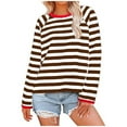 thumbnail image 3 of OWMEOT Women's Oversized Sweatshirt Striped Crewneck Tops Raglan Long Sleeve Pullover Shirts Loose Fall Y2K Outfits, 3 of 5