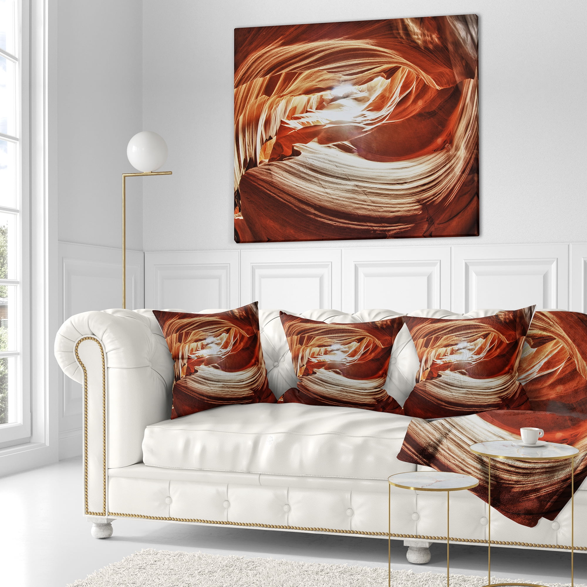 Designart Antelope Canyon Arch - Landscape Photo Throw Pillow - 18x18