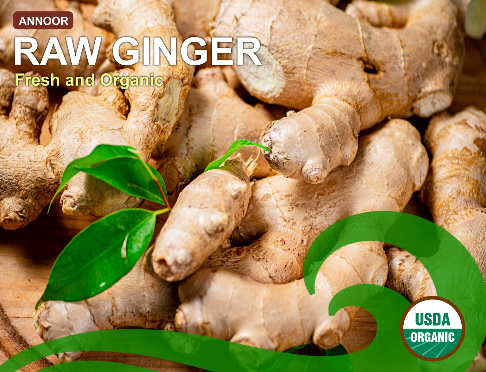 ANNOOR Fresh USDA Organic Ginger Root, Zesty, Potent, Chemical