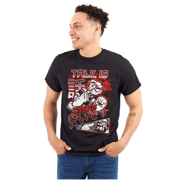 Cool Urban Popeye Talk is Cheap Men's Graphic T Shirt Tees Brisco Brands S