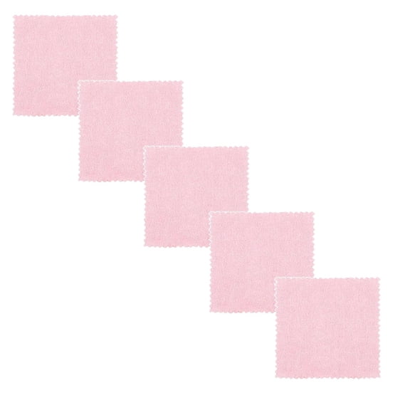 5 Pcs Sunshine Polishing Cloths, Bulk Pack, For Silver, Gold, Brass And Copper Jewellery, Polishing Cloths To Keep The Shine Of Your Jewellery, 3.15x3.15 Inch, Pink