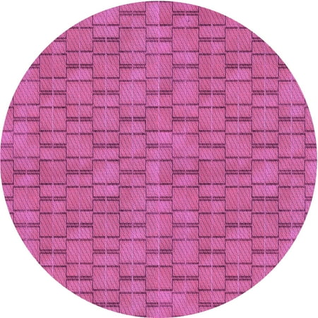 

Ahgly Company Indoor Round Patterned DeepPink Area Rugs 3 Round