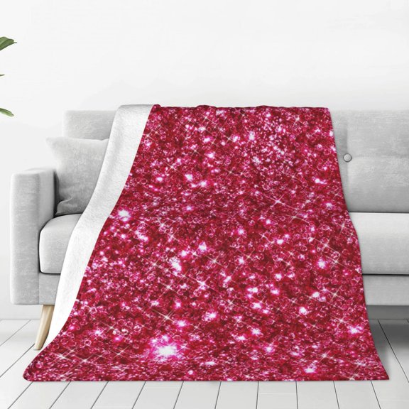 Vsdgher Pink Glitter Ultra-Soft Micro flannel Blanket Throw Blankets for Couch Sofa, Bed (4 sizes)-40"x30"
