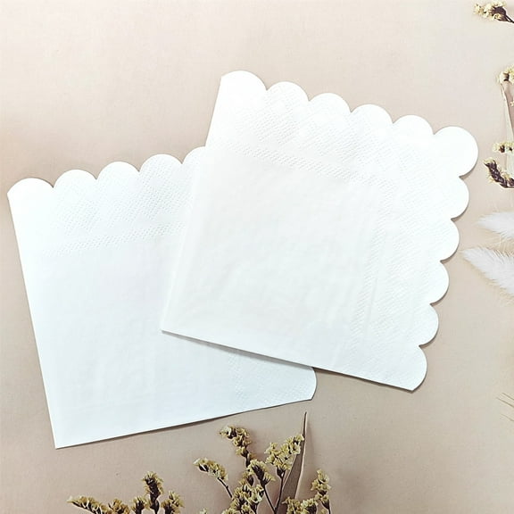 ERDOUY 50pcs Napkin 2-Ply Napkins Folded 4.92 x 4.92 Inches Disposable Napkins for Dinner Wedding Birthday Party Bridal Anniversary Reception Event ,White