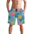 thumbnail image 4 of joogoo Men's Swim Trunks Summer Flamingo Leaves Beach Shorts with Pockets M, 4 of 6