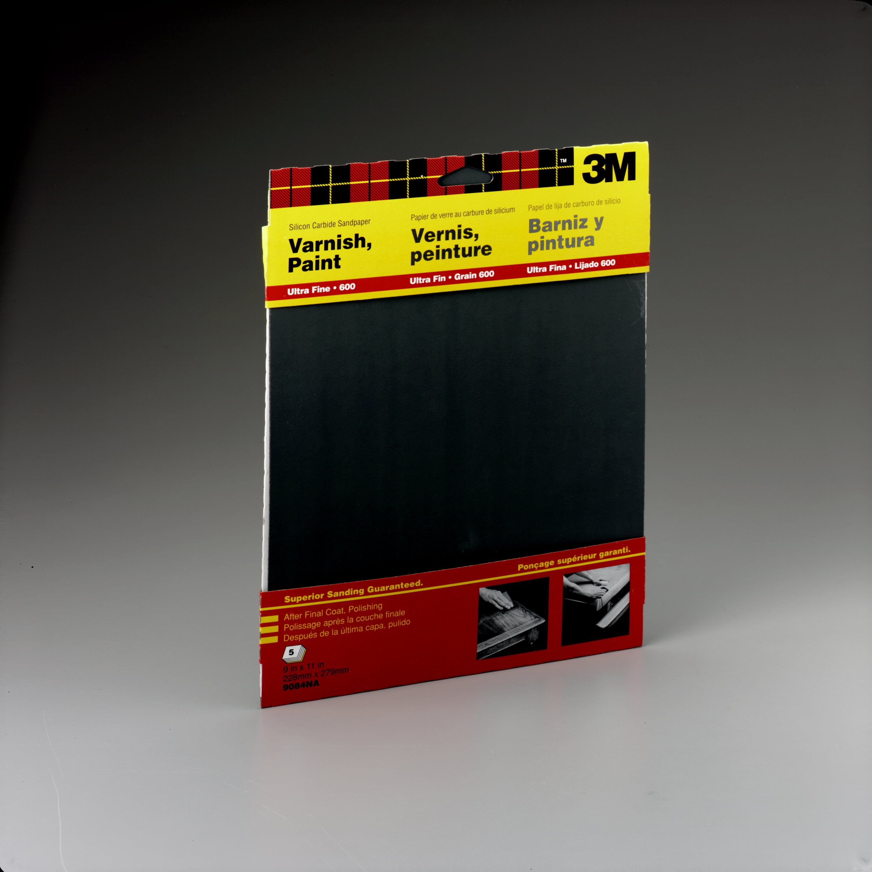 3M Wetordry Sandpaper, 9 in. x 11 in., 600 Grit, Ultra Fine, 5 SHeets Pack by 3M COMPANY