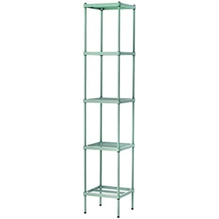 

Meshworks 5 Tier Multifunctional Heavy Duty Metal Storage Shelving Unit - Tower 440 Pound Capacity Per Shelf Great For Bathroom Pantry And Garage Storage 13.8” X 13.8” X 70.9”