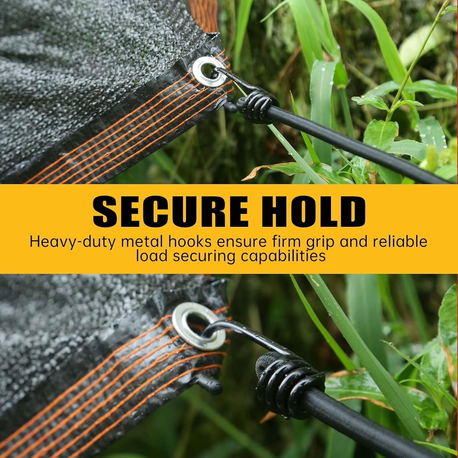 Bungee Cords with Hooks, 8 Pack 24 Inch Thick Elastic Rope – Strong, Stretchy Tie Downs with Secure Hooks for Cargo, Camping, Tents, Luggage – All-Weather