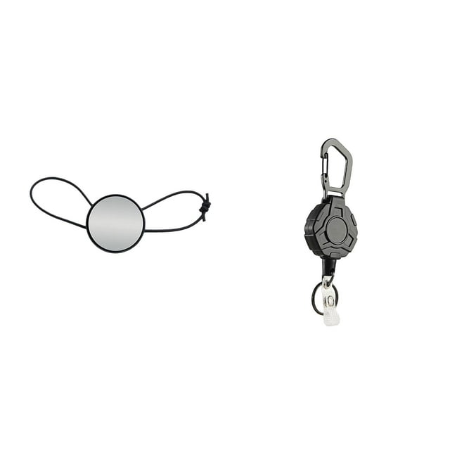 Llavero Retráctil Con Clip Para Porta Credencial, Ideal Para Uso Diario, Picnic, Para Hombres Y Mujeres.+Espejo De Mano De Buceo Convexo De Cristal Ajustable, Equipo Subacuático Para La