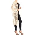 thumbnail image 4 of Floral Crochet Lace Cardigan for Women Beach Cover Ups Long Kimono Dress, Beige, Onesize, 4 of 5
